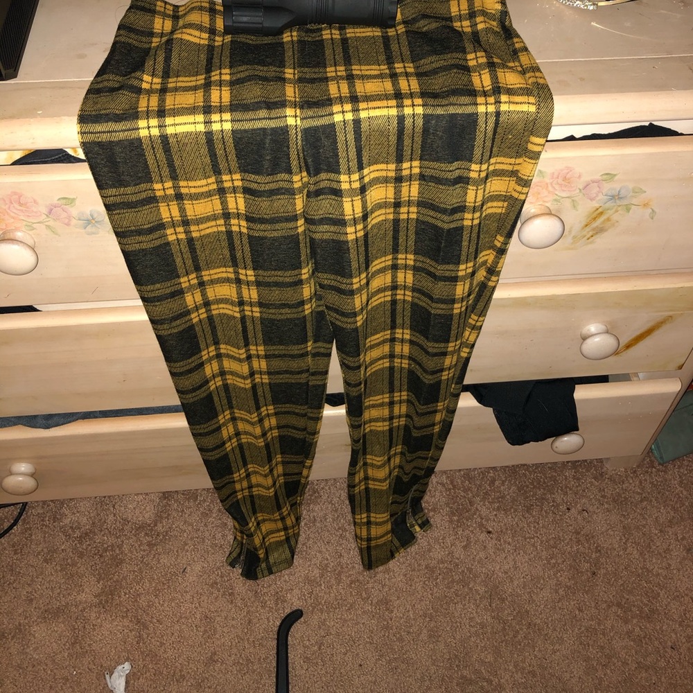 Yellow Plaid Leggings